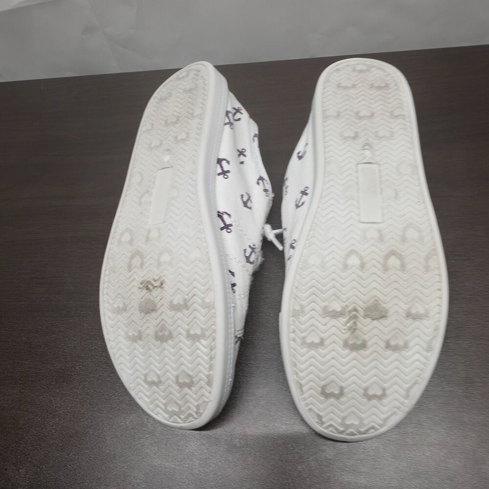 Tommy Bahama Womens 7 Nautical Anchor Sneakers White Canvas Casual Shoes - Picture 6 of 11